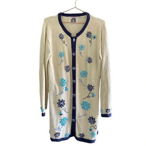 Storybook Knits Women's White Button Down HSN Cardigan Sweater Size Small